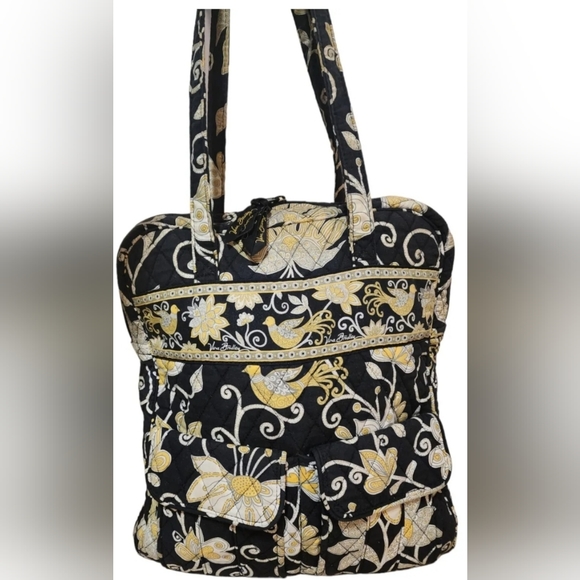 Vera Bradley Yellow Bird Pattern 14" Diaper Travel Tote Bag Laptop Case Retired - Picture 6 of 6